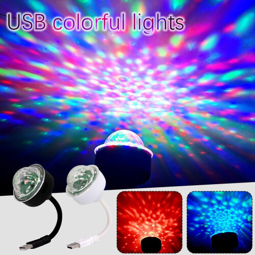 LED RGB discoballamp, USB-voeding, 360 draaibaar 1