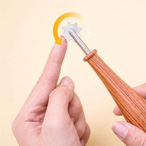 Pottery Tools Clay Roller Printing Lace Cutting, Serrated  Sewing Effect Indentation Tool, Wavy  Dividing Roller 1