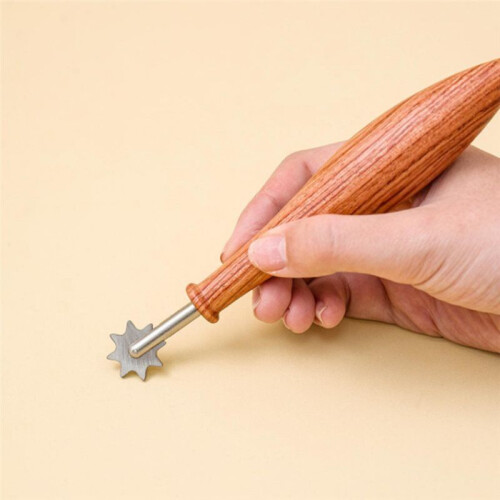 Pottery Tools Clay Roller Printing Lace Cutting, Serrated  Sewing Effect Indentation Tool, Wavy  Dividing Roller 2