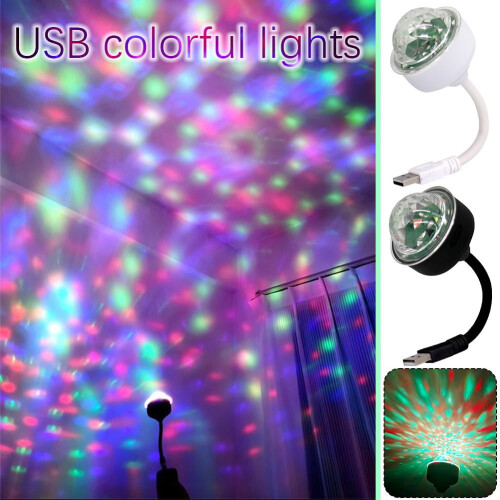 LED RGB discoballamp, USB-voeding, 360 draaibaar 2