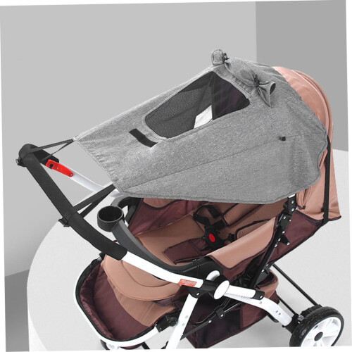 Cationic Cloth Stroller Sunshade Cationic Cloth Light Grey 1Pack for Infants 2