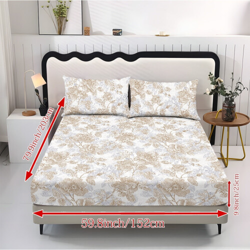 Butterfly Rose King Sheet Set Soft Easy-Care Light Beige 1