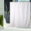 Rideau de douche en polyester avec crochets, 72 x 80 pouces - Blanc 2