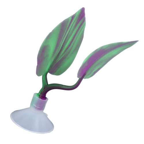 Purple Double Layer Silicone Fish Rest Leaf for Aquarium 15cm 2