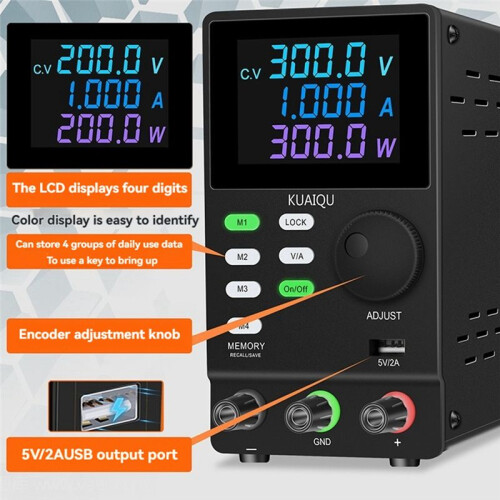 KUAIQU Adjustable Switching  Power Supply 30V 5A Output Preset Current Interface 4-Memory OUTPUT LOCK Lab Bench Source EU Plug 2