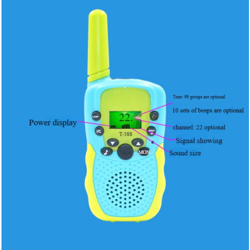 T-388 Παιδικό Walkie Talkie – 254 κανάλια, εμβέλεια 3 χλμ., ενσωματωμένος φακός και ακύρωση 1