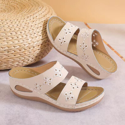 Willtoo Women's Orthopedic Wedge Sandals Boho Slingback 1