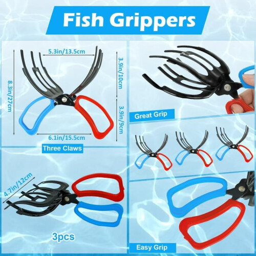 3PCS Αναβαθμισμένη λαβή ψαρέματος 2-3 Claw, αντιολισθητικό μεταλλικό χείλος για 1