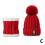 Conjunto de cachecol e gorro de inverno feminino com pompons 7