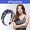 Pearly Crystal Knotted Headband Deep Blue 5.24" x 1.97" 2