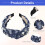 Pearly Crystal Knotted Headband Deep Blue 5.24" x 1.97" 4