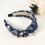 Pearly Crystal Knotted Headband Deep Blue 5.24" x 1.97" 6