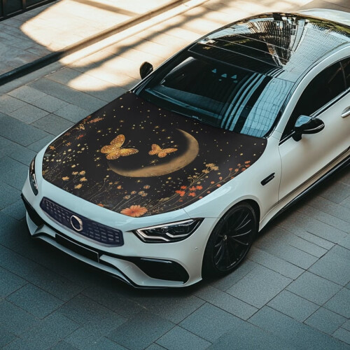 Κάλυμμα κουκούλας Golden Butterfly Moon – Ανθεκτικό σε σχίσιμο, φορητό, αφαιρούμενο 2