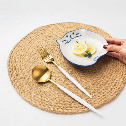 Round Braided Placemats Heat Insulating 4 Pack 2