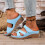 Light Blue Women's Wedge Sandals Peep Toe Platform 1 Pair 6