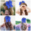 Presilha de cabelo infantil com laço de cetim canelado em formato de cauda de peixe de 15 cm (6 polegadas), cor azul. 7