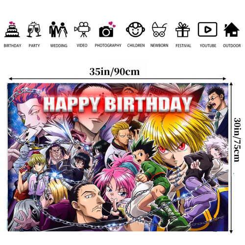 Bannière décorative HUNTERxHUNTER pour anniversaire, 35''30'' 1