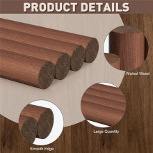 4Pcs Walnut Wooden Dowel Rods 3/4 X 12 Inch Wooden Dowel Rods Unfinished Round Sticks Wood Sticks for Crafts