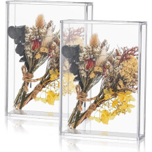 2 Caixas de Acrílico para Sombra, Vitrines, Molduras Transparentes para Exibição, Recipiente para Flores Secas com Memórias de Casamento (5 X 7