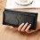 Women's Long PU Wallet with Snap Closure, 9 Card Slots 2