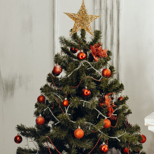 Star Tree Topper Golden Glitter 15 cm 2