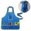 Children's Waterproof Art Apron Blue 3 Pieces 7