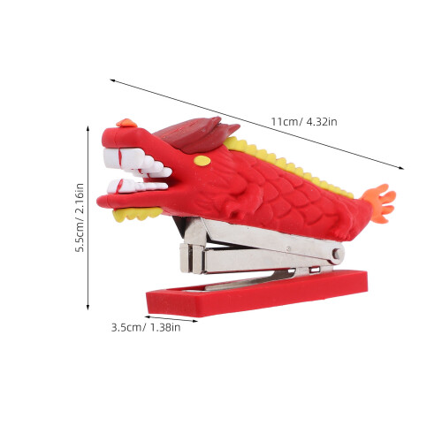 Compact Cute Dragon Stapler Red Desktop Stapler for Home and Office Use 1