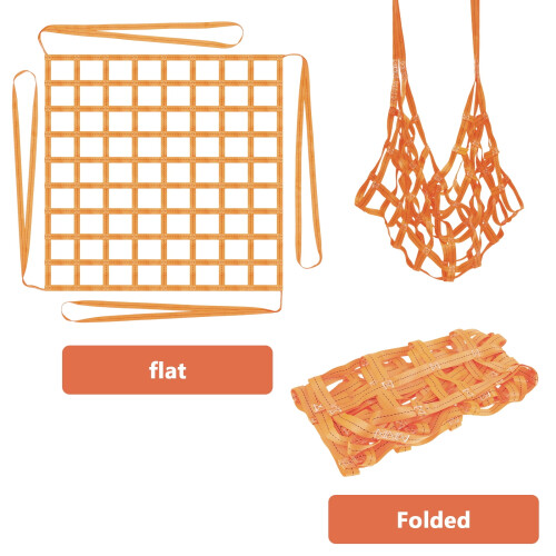 1x1M Polyester Cargo Hoisting Net, 300KG Load, Wear-Resistant Square Mesh for Loading/Unloading 1