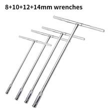 4-Piece Set of Chrome Steel Multi Piece Combination T-Shaped Socket Wrench for Automotive and Home Maintenance