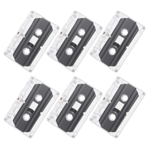 6 Pcs Blank Cassette Tapes for Recording Empty Audio 2