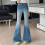 Vintage Flared Denim Jeans for Women - Stretch Bootcut with 5