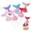 FRCOLOR Mermaid Cake Decorations Cloth Cupcake Toppers 4