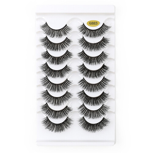 8 Pairs DD Curl False Eyelashes – Natural Volume, Curly Thick 8D Lashes, Dramatic Cat-Eye Wispy Style Multipack 1
