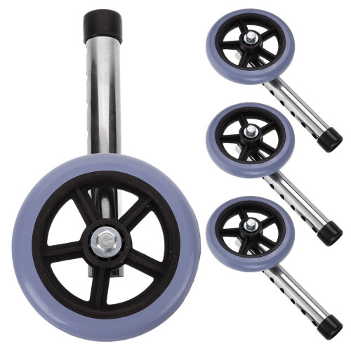 4Stk Universal-Rollatorräder Mit Edelstahlachse Und Rutschfestem