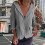 Damesblazer van linnen, grijs, maat 5XL 2