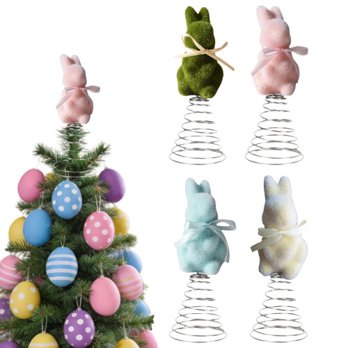 Rabbit Tree Topper Ornament Spring Holiday Decor 1 or 2 1