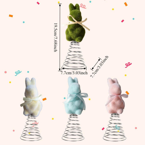 Rabbit Tree Topper Ornament Spring Holiday Decor 1 or 2 2