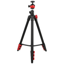 Universal Tripod with Rotatable Ball Head and Bubble Level, Lightweight Aluminum Alloy Stand with Non-Slip Feet for Smartphones Cameras Tablets (1PCS)
