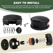 Speed Feed 400 Trimmer Cap and Spring Kit,for Echo SRM-225, SRM-230,Echo Weed Eater Parts X472000070, 2 Pack
