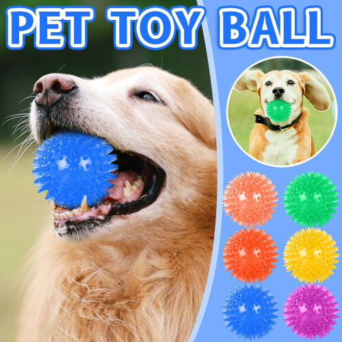 High-Elastic Spiked Dog Toy Ball TPR 1 Pack 2