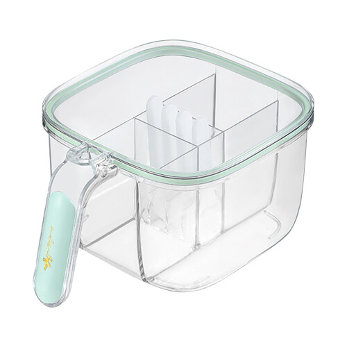 4-Compartment Condiment Set with Spoon, Dishwasher Safe, Compatible with Kitchen Countertops 1