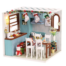Hienostuneet nukkekodin lisävarusteet, miniatyyrihuonekalut, elegantit miniatyyrituolit, puinen ruokapöytä, tuolisarja, kodin sisustus,
