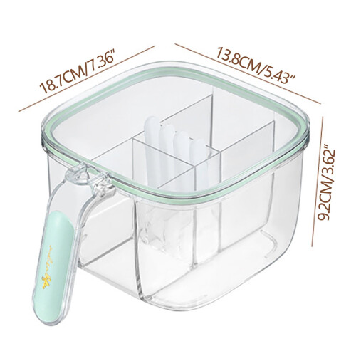 4-Compartment Condiment Set with Spoon, Dishwasher Safe, Compatible with Kitchen Countertops 2