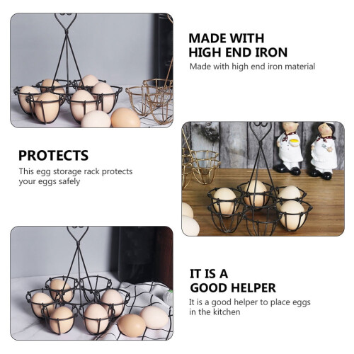 1Pcs Iron Egg Rack Egg Protection Kitchen Accessories for Restaurants Black 2
