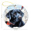 Black Lab Christmas Ornament Red Bird Design 3 Inch Flat 3