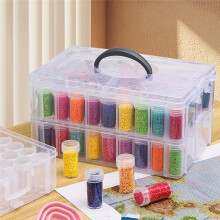 Boîte de Rangement pour Peinture Diamant, Organiseur de Perles Empilable à 3 Niveaux avec Poignée de Transport, Boîte de Rangement pour Loisirs