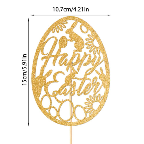 Easter Alphabet Egg Cake Topper Gold Scallop Paper 26 2