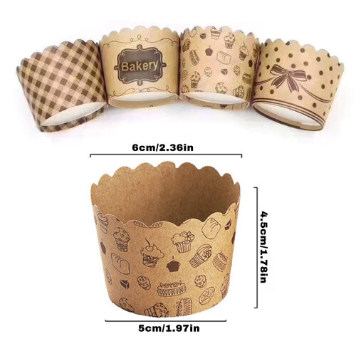 Μικρές χάρτινες θήκες για cupcakes από κραφτ, κατάλληλες για φούρνο έως 220C, 1