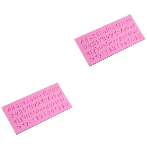 2 Pieces Cake Decorating Kit DIY Chocolate Letters Mold 2