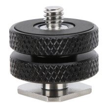 LED Light Mount Adapter Tripod Screw For Camera Hot Shoe Cold Shoe Mount Microphone Flash Bracket Aluminum Alloy Durable Metal Build Easy Setup